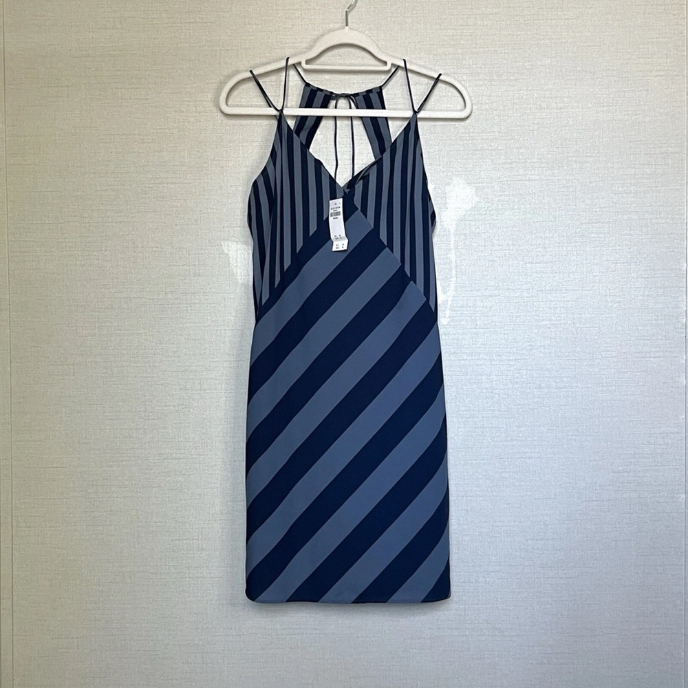 Abercrombie & Fitch‎ NWT Blue Striped Halter Mini Dress Women’s Size Medium